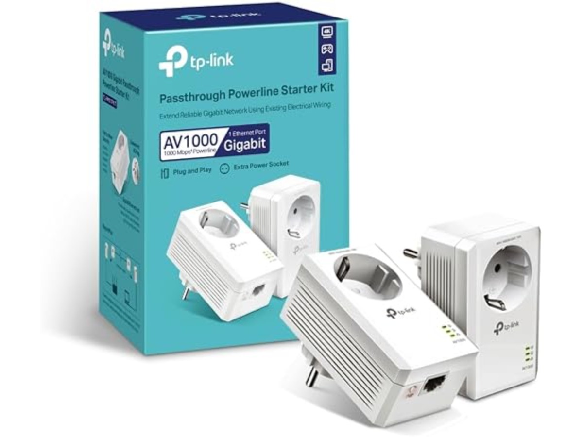 TP-Link 1000Mbps Powerline Socket, Integrated Socket, Gigabit Port