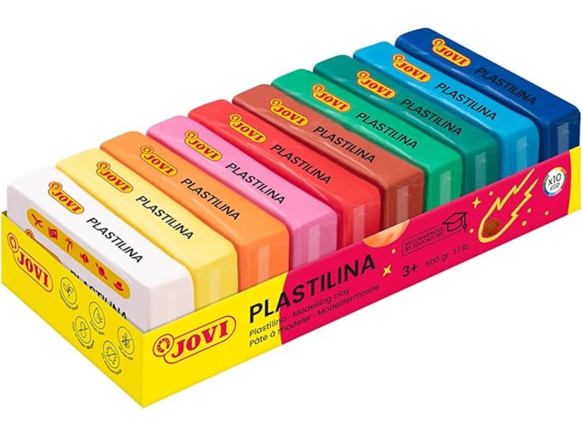 ovi - PLASTILINA, Vegetable modelling clay, 10 x 50 g, Assortment