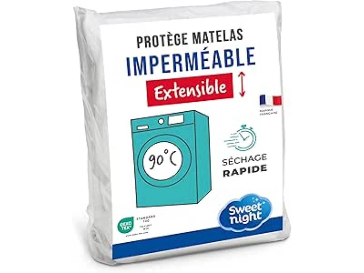 SWEET NIGHT - Waterproof mattress protector 140 x 190 cm