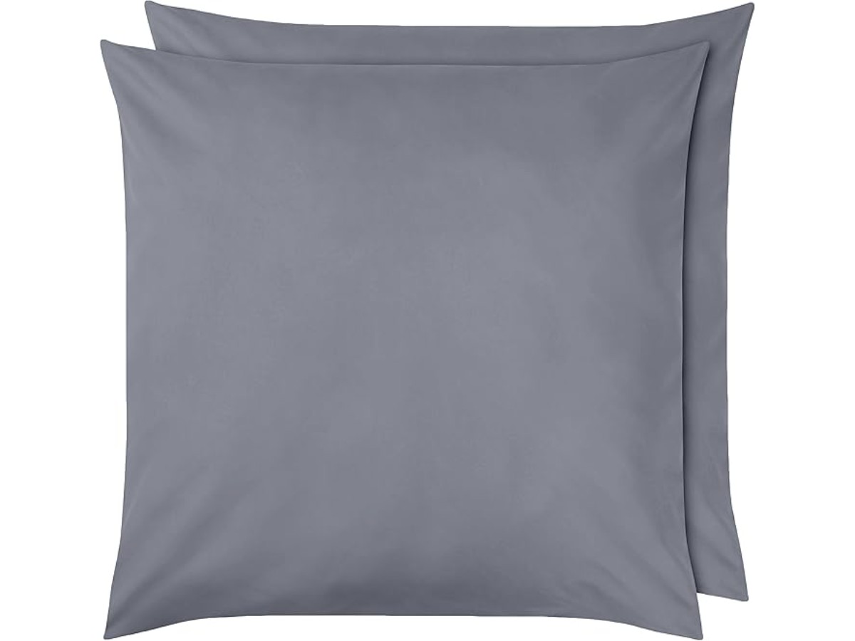 Amazon Basics Microfiber Pillows, Dark Grey, 80 x 80 cm (Pack of 2)