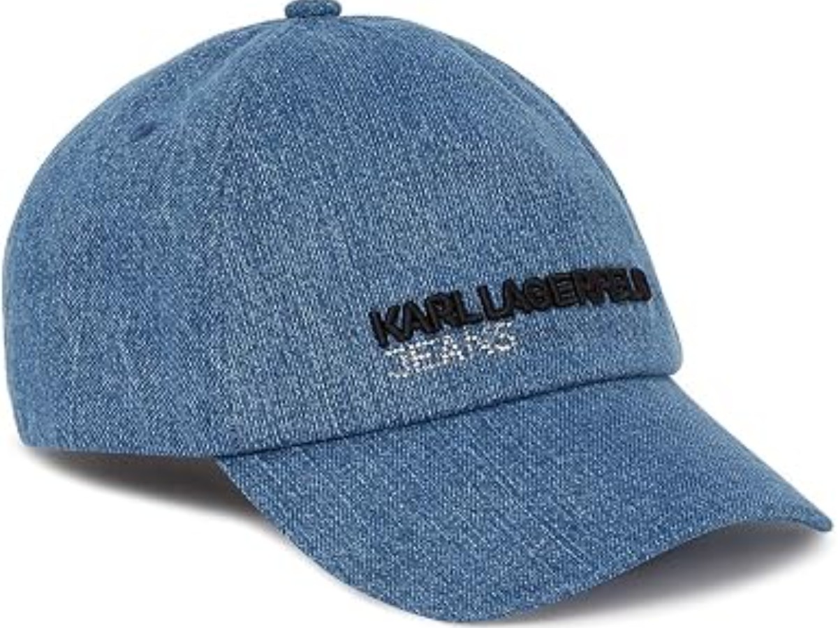 KARL LAGERFELD JEANS Women's Denim Studs Cap Medium Blue Washed One Size