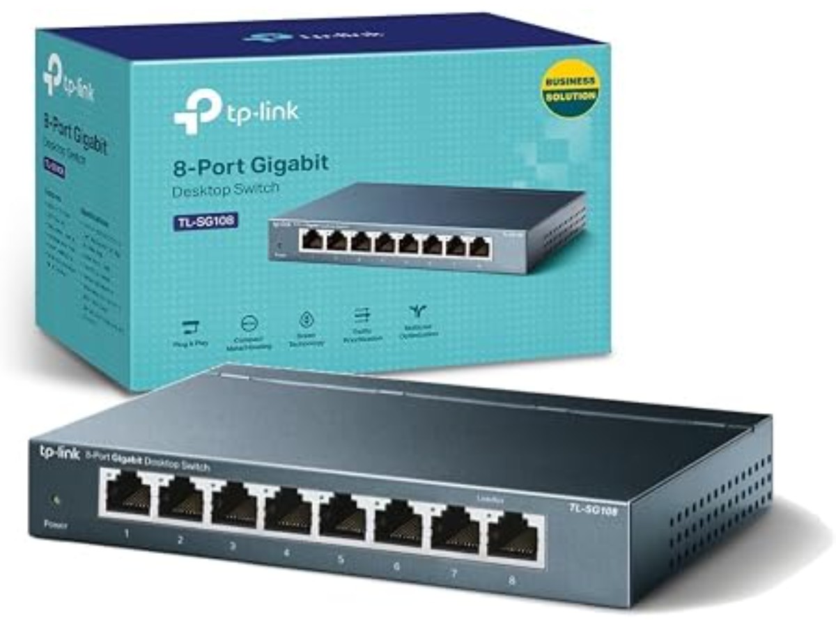 TP-Link SG108 Gigabit Ethernet Switch 8 Port RJ45 Metallic