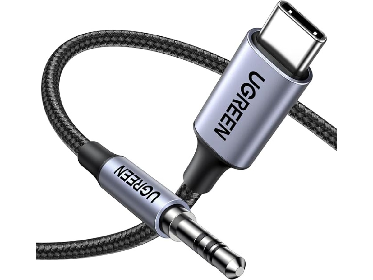 UGREEN 1M Câble USB C Jack 3.5mm TRS Stéréo Auxiliare Voiture Nylon Tress