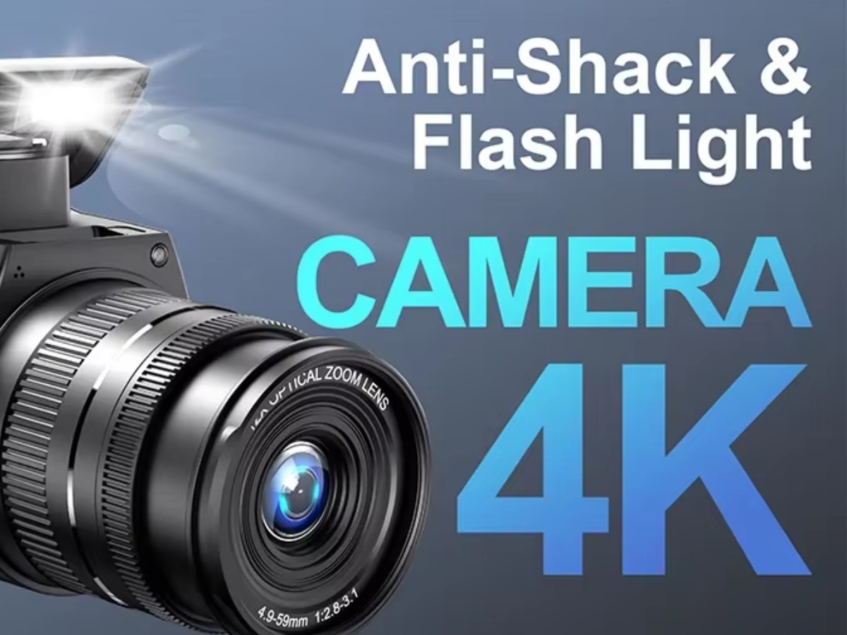 Digital Camera 4K 72MP 12X Optical Zoom UHD Professional Photography Flash Light