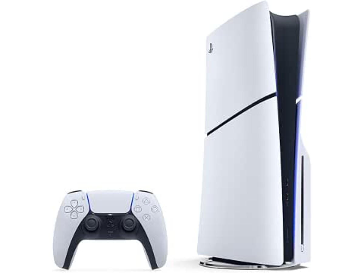 Sony, Console PlayStation 5 Édition Standard 1 To avec lecteur Blu-ray 4K, SSD Ultra-Rapide, 1 Manette DualSense avec Retour Haptique et Gâchettes Adaptatives, Couleur : Blanche + 1 000 V-Bucks inclus