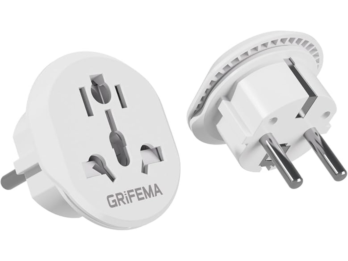 GRIFEMA Universal Travel Adapter to France Europe, Pack of 2