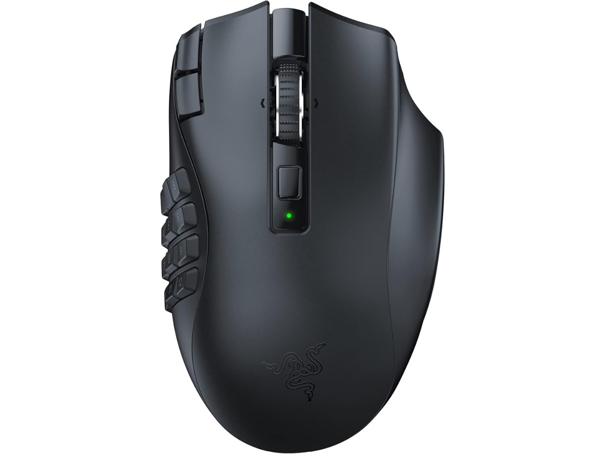 Razer Naga V2 HyperSpeed - Ergonomic Wireless MMO Gaming Mouse (with 19 Programmable Buttons, Wireless HyperSpeed (2.4 GHz), Bluetooth, Up to 250 Hours, 30K Focus Pro Optical