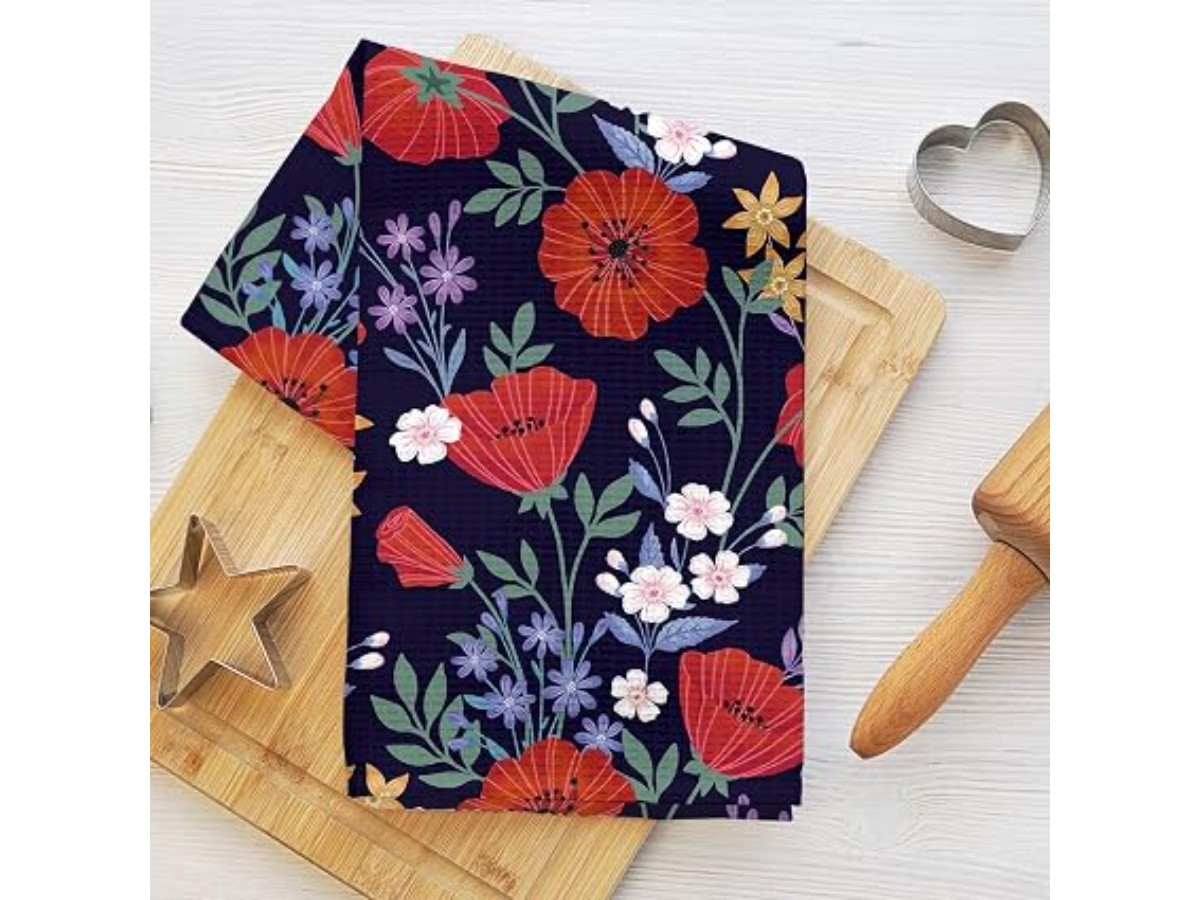kitchen towels vintage colorful flowers kitchen towels for bathroom home soft absorbent microfiber tea towels for drying dishes housewarming gifts for women