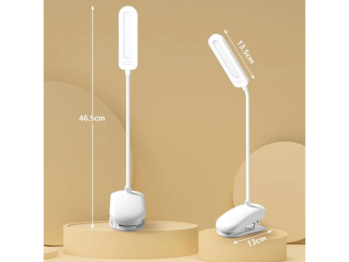 Rechargeable LED Reading Lamp, 360° Flexible 3 Color and Dimming Adjustable for Study and Work