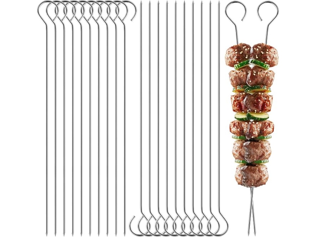 elzle 20 Brochettes Inox 25 cm, Réutilisables pour Barbecue