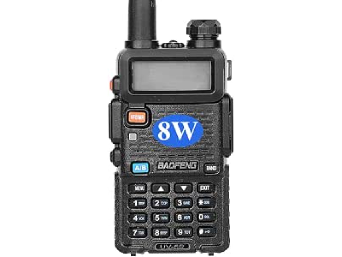 BAOFENG BF UV-5R 8-Watt Dual Band Two-Way Radio (144MHz-146MHz VHF & 430MHz-440MHz UHF) Includes Full Kit, Black