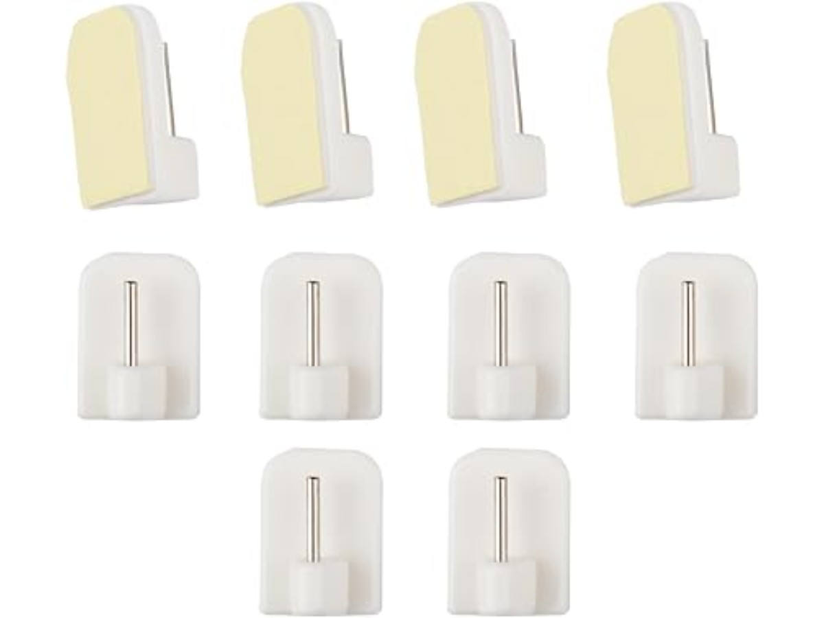 10 x Self-Adhesive Curtain Hooks No Drilling