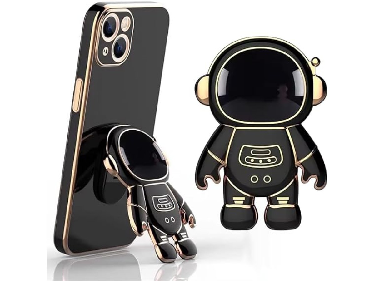 Astronaut Phone Holder with Hidden Kickstand, Adjustable Ring for Phone and Tablet, Cute Decorative Stand, Gift for Men and Women