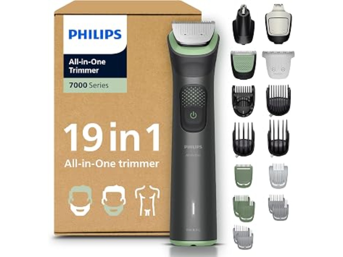 Philips Multigroom 7000 Series All-in-One Trimmer 19 Accessories - Beard Trimmer, Hair & Body Trimmer, Self-Sharpening Metal Blades, 26 Cutting Heights (0.5-20mm), MG7962/30