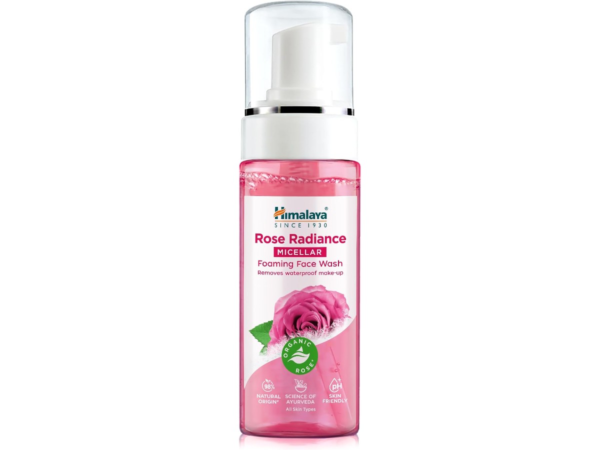 Himalaya Rose Radiance Micellar Foaming Facial Cleanser Removes Waterproof Makeup 150ml
