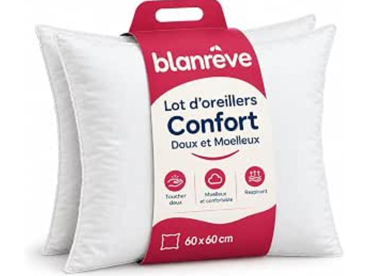 Blanrêve - Set of 2 Comfort Pillows - Soft and Fluffy - 60 x 60 cm