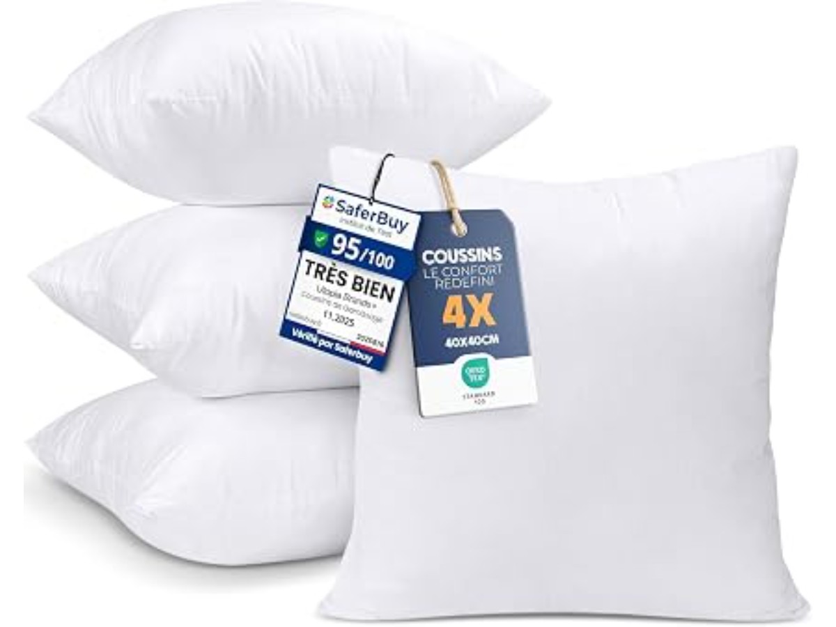 Utopia Bedding Cushion Filling 40 x 40 cm Pack of 4 White
