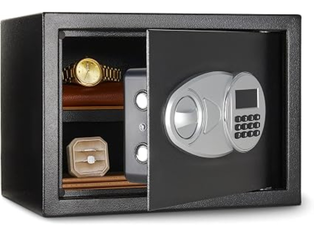 Amazon Basics Steel Safe Box with Numeric Keypad Lock