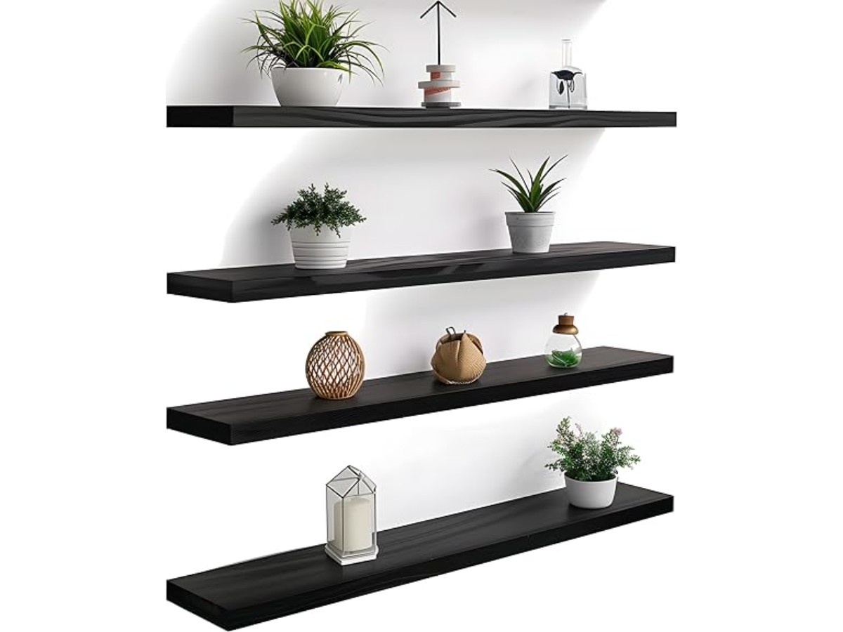 Floating Shelves for Wall Decor, Rustic Wall Shelves for Bedroom Bathroom Kitchen Living Room