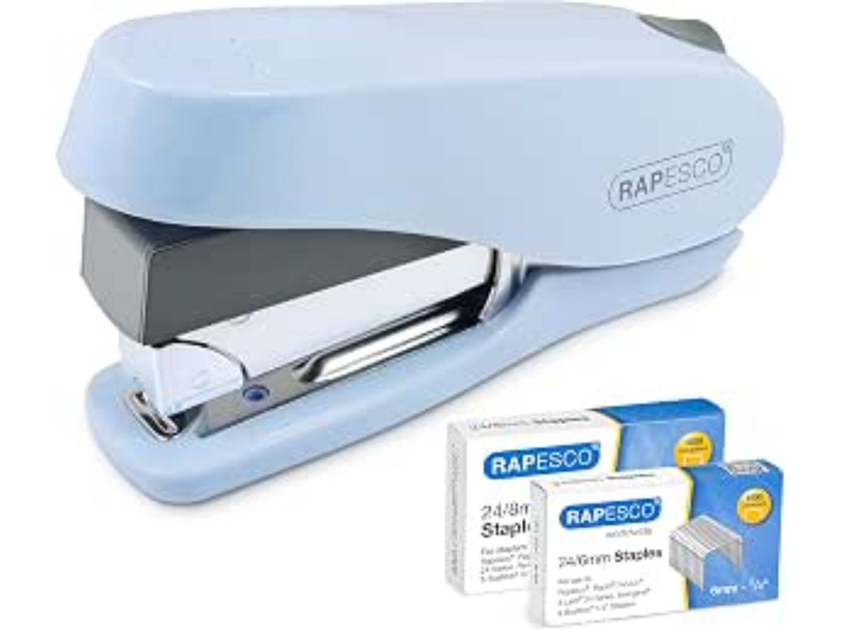 Luna Less Effort Stapler and 2000 Staples, Powder Blue