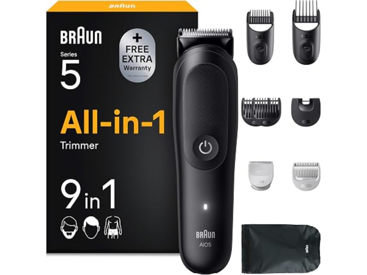 Braun Men's Electric Clipper Series 5 AIO5540 9-in-1, Black