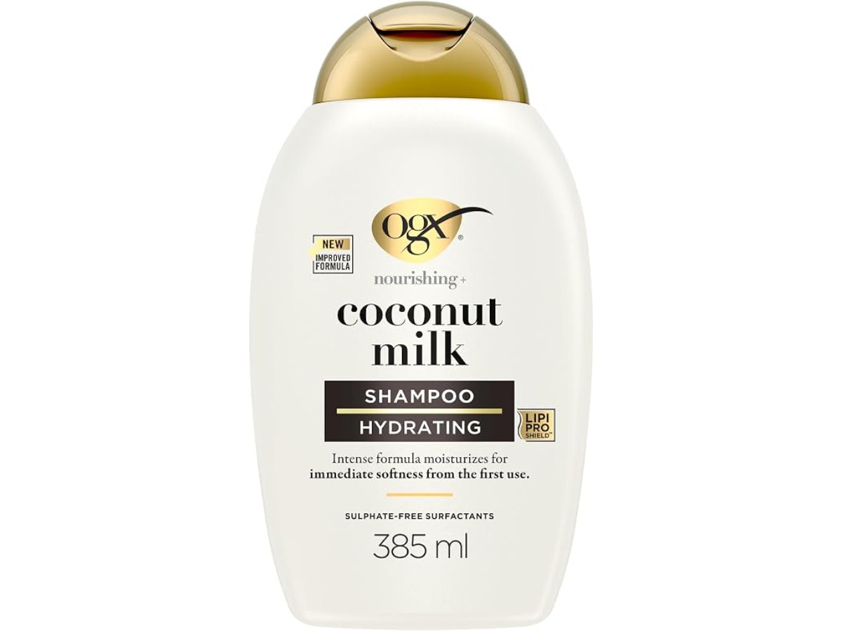 OGX Shampooing Nourrissant Lait de Coco, Soin hydratant, flacon de 385 ml
