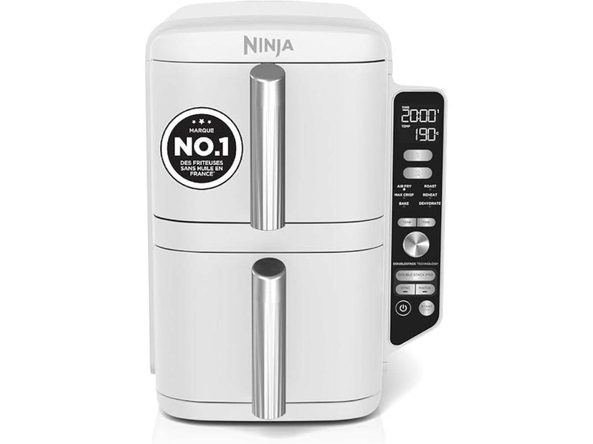 Ninja Double Stack XL Air Fryer, Oil Free Deep Fryer Vertical, White