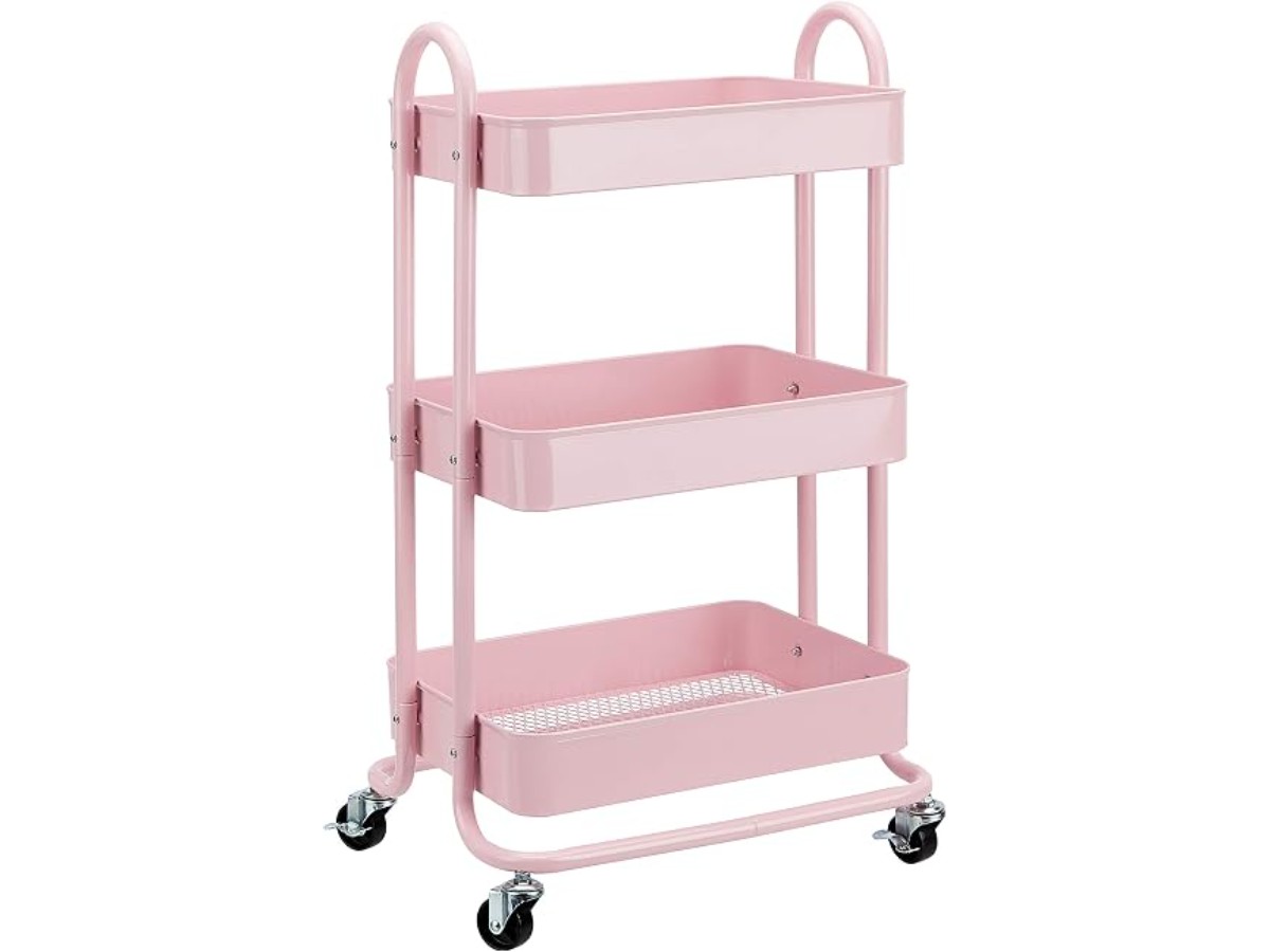 Amazon Basics 3 Tier Kitchen Laundry Room Storage Cart with Wheels