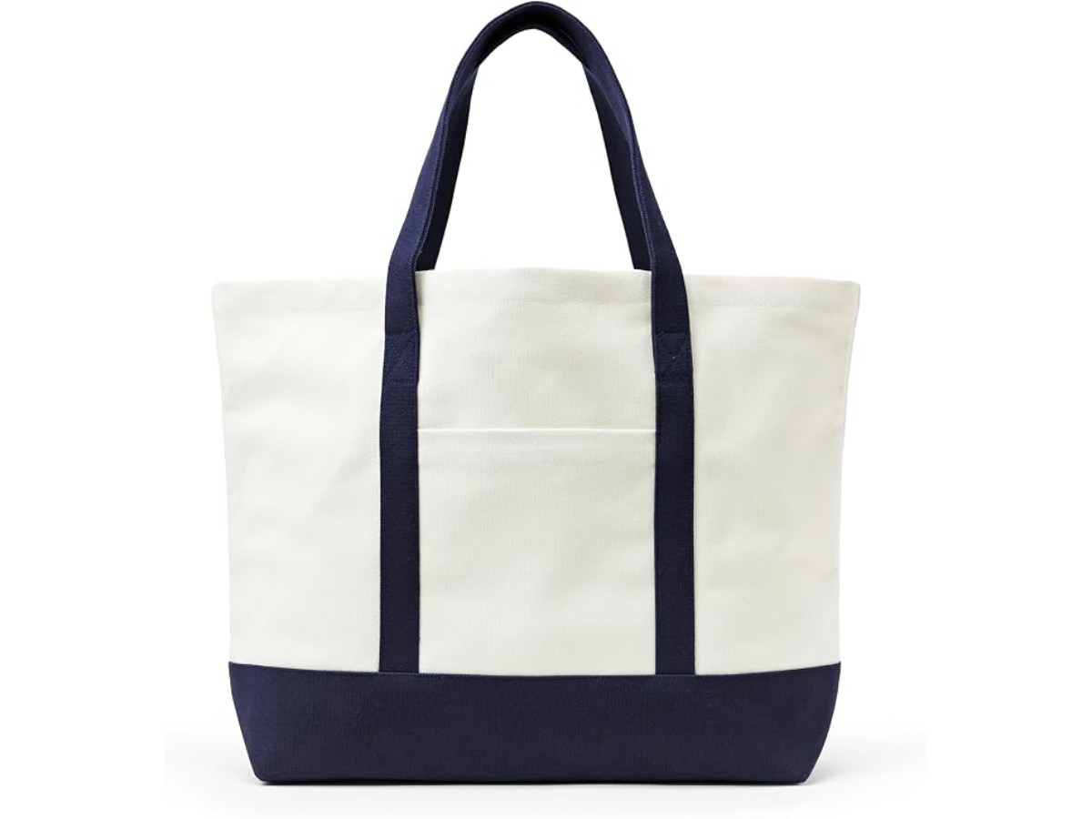 Amazon Essentials Large Unisex Heavy Duty Canvas Beach Tote Bag