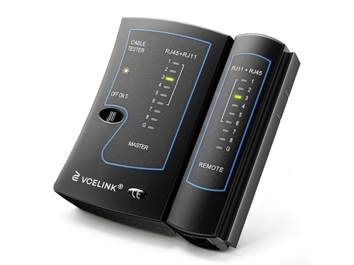 VCELINK Testeur RJ45, Testeur de Câble Réseau pour RJ45 et RJ11, Noir Testeur de Câble Réseau pour RJ45 CAT7, CAT6A, CAT6, CAT5E, CAT5 et Câble Téléphonique RJ11 Visiter la boutique VCELINK