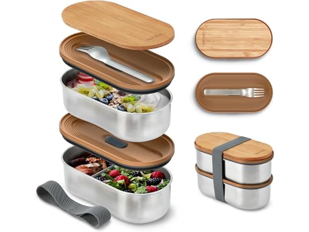 BLACK + BLUM Stainless Steel Bento Lunch Box | Stackable | 2 x 500 ml |