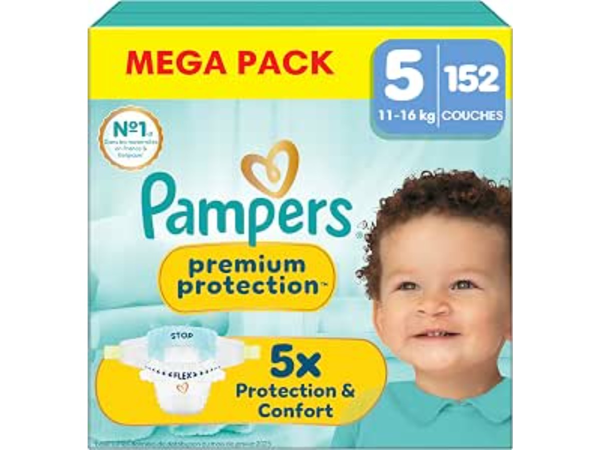 Pampers Premium Protection Nappies Size 5 x152 Pack 1 Month