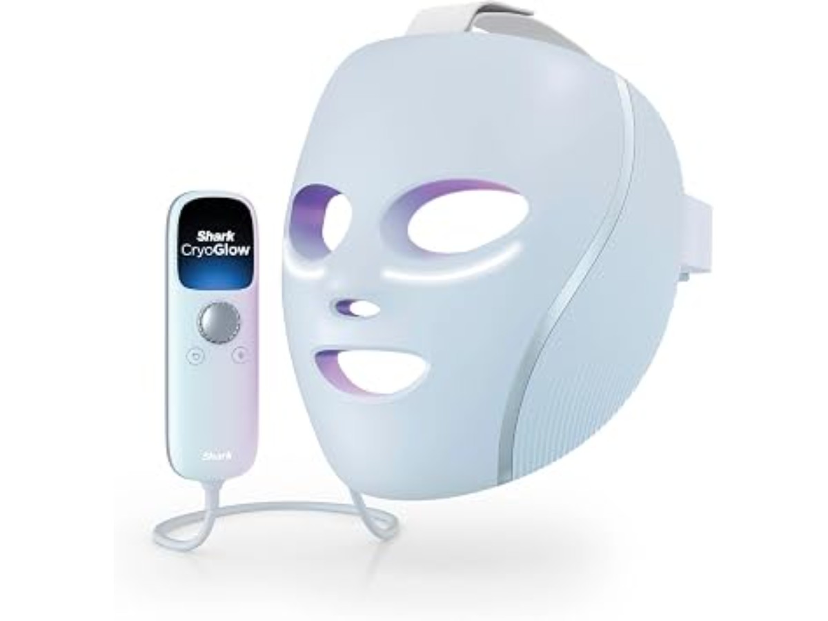 Shark CryoGlow Red and Blue LED Mask, Infrared Light Therapy, Blue